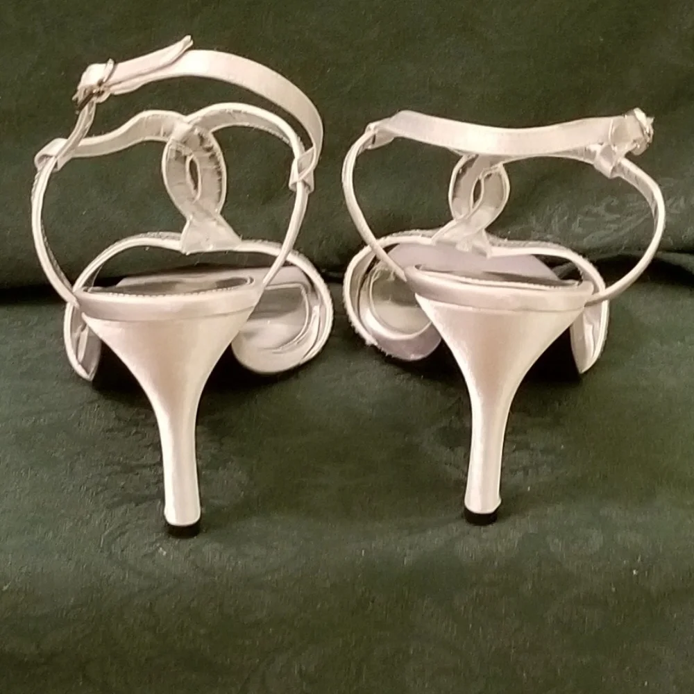 Silver Sequin Heels - Picture 6 of 7